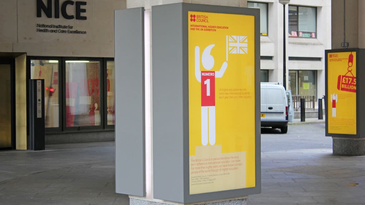 Public Sector Industry - Bespoke Poster case and sign at British Council